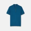 Polo de algodón piqué con medio cremallera y bordado Polo de algodón piqué con medio cremallera y bordado