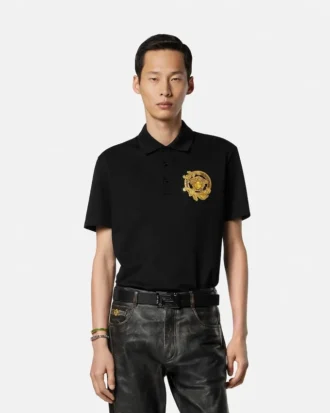 Polo de piqué de algodón bordado