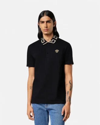 Polo de piqué de algodón bordado