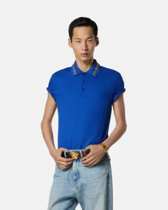Polo de piqué de algodón bordado