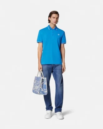 Polo de piqué de algodón bordado