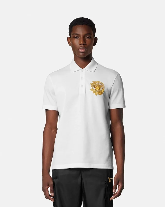 Polo de piqué de algodón bordado Polo de piqué de algodón bordado