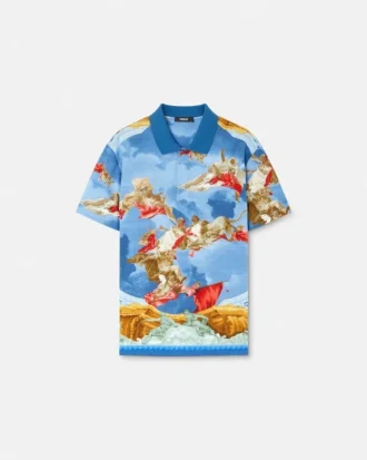 Polo de piqué de algodón estampado
