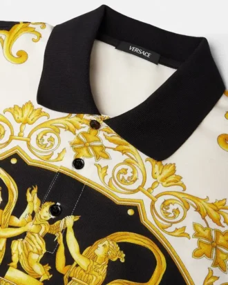 Polo de piqué de algodón estampado