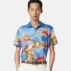 Polo de piqué de algodón estampado Polo de piqué de algodón estampado