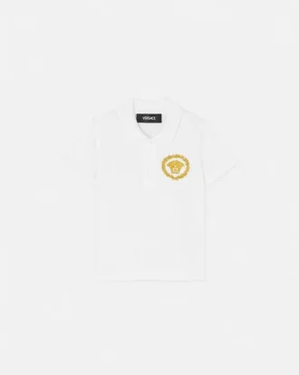 Polo de piqué de algodón estampado para niño