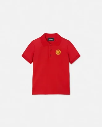 Polo de piqué de algodón estampado para niño