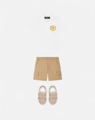 Polo de piqué de algodón estampado para niño