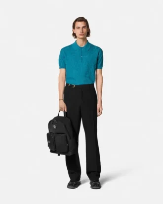 Polo de punto de seda y algodón