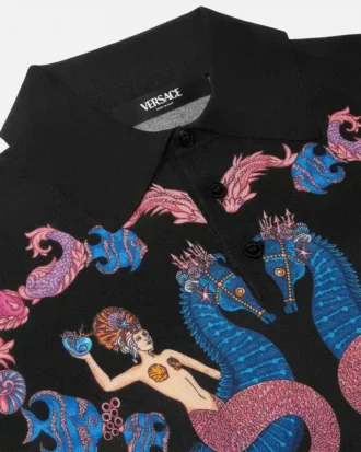 Polo de seda de punto Coral Theatre