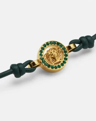 Pulsera de cuero con cristales Medusa 95