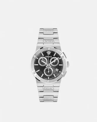 Reloj cronógrafo con logotipo Greca