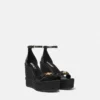 Sandalias de cuña de piel Medusa 95 120 mm Sandalias de cuña de piel Medusa 95 120 mm