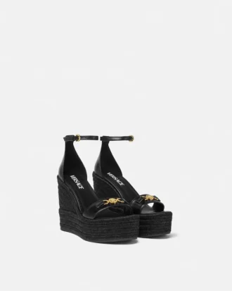 Sandalias de cuña de piel Medusa 95 120 mm