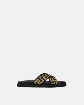 Sandalias de napa jacquard