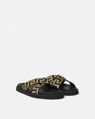 Sandalias de napa jacquard