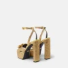 Sandalias de satén con adorno de lazo Gianni Ribbon 140 mm