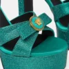 Sandalias de satén con adorno de lazo Gianni Ribbon 140 mm