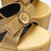 Sandalias de satén con adorno de lazo Gianni Ribbon 140 mm