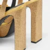 Sandalias de satén con adorno de lazo Gianni Ribbon 140 mm