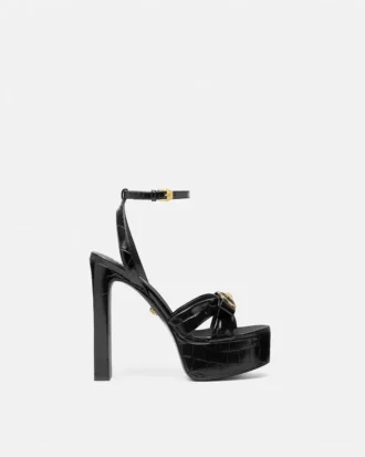Sandalias Gianni Ribbon con efecto cocodrilo 140 mm
