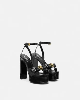 Sandalias Gianni Ribbon con efecto cocodrilo 140 mm