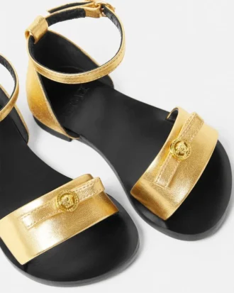 Sandalias metálicas para niña con lazo Gianni