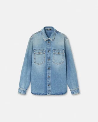 Sobrecamisa de denim adornada