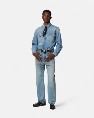 Sobrecamisa de denim adornada