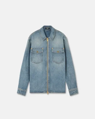 Sobrecamisa de denim con cremallera