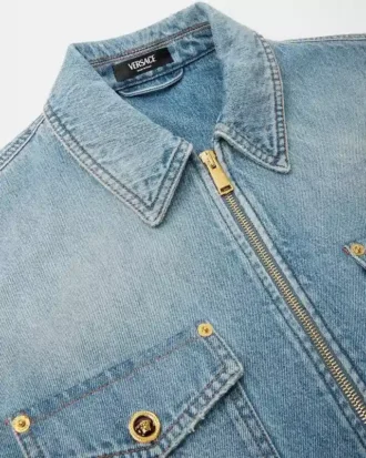 Sobrecamisa de denim con cremallera