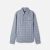 Sobrecamisa de franela de lana a cuadros con cremallera