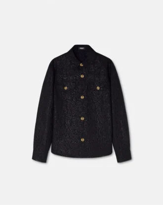 Sobrecamisa de jacquard con estampado de leopardo