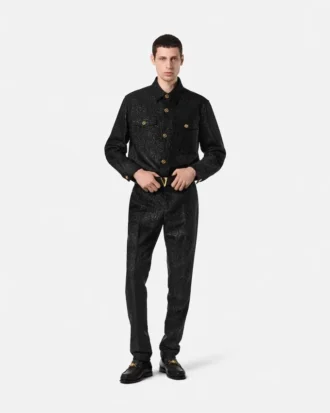Sobrecamisa de jacquard con estampado de leopardo