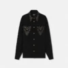 Sobrecamisa de lana con tachuelas