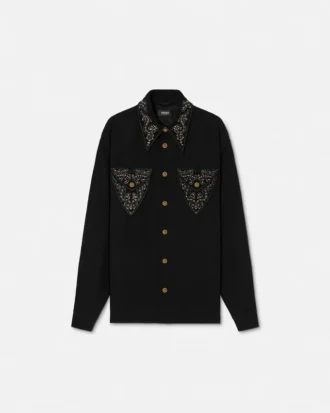 Sobrecamisa de lana con tachuelas Sobrecamisa de lana con tachuelas