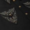 Sobrecamisa de lana con tachuelas