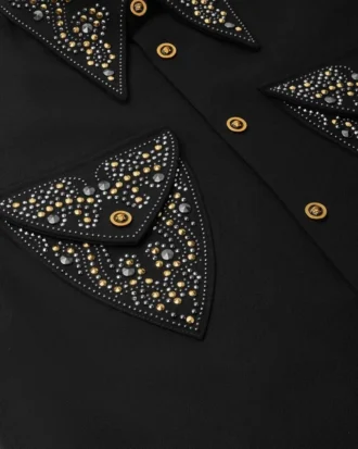 Sobrecamisa de lana con tachuelas Sobrecamisa de lana con tachuelas