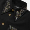 Sobrecamisa de lana con tachuelas