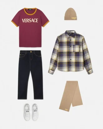 Sobrecamisa infantil de tartán Versace Milano