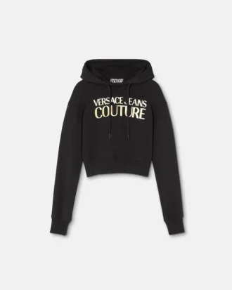 Sudadera con capucha corta con logotipo