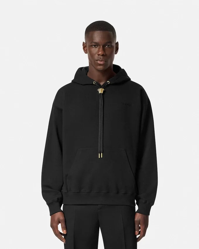 Sudadera con capucha de jersey de algodón bordada Sudadera con capucha de jersey de algodón bordada