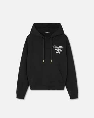 Sudadera con capucha de jersey de algodón estampada