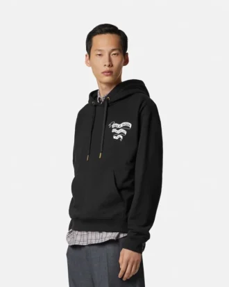 Sudadera con capucha de jersey de algodón estampada