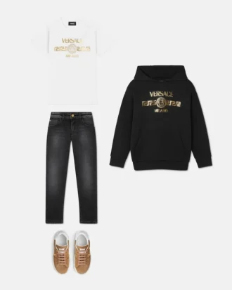 Sudadera con capucha estampada de jersey de algodón para niño