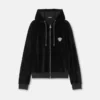 Sudadera con capucha y cremallera bordada en chenilla Sudadera con capucha y cremallera bordada en chenilla