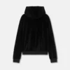 Sudadera con capucha y cremallera bordada en chenilla Sudadera con capucha y cremallera bordada en chenilla