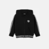 Sudadera con capucha y cremallera de jersey de algodón bordada para niño Sudadera con capucha y cremallera de jersey de algodón bordada para niño