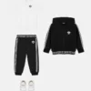 Sudadera con capucha y cremallera de jersey de algodón bordada para niño Sudadera con capucha y cremallera de jersey de algodón bordada para niño