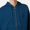 Sudadera con capucha y cremallera de jersey de algodón bordado Sudadera con capucha y cremallera de jersey de algodón bordado